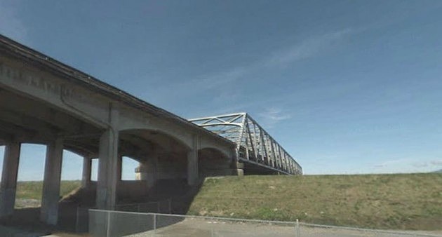 Collapled I-5 Bridge from Stewart Road Collapled I-5 Bridge from Stewart Road