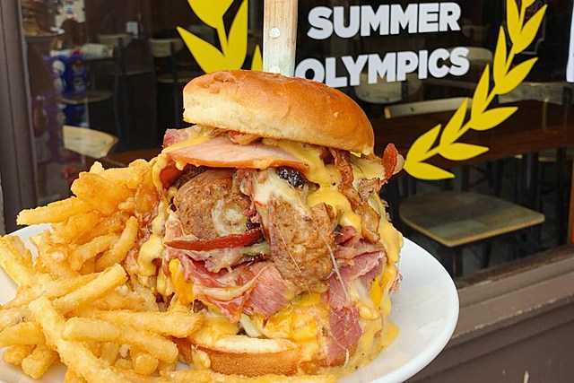 Could You Take On This Binghamton Gold Medal Burger And Not Get Heartburn?
