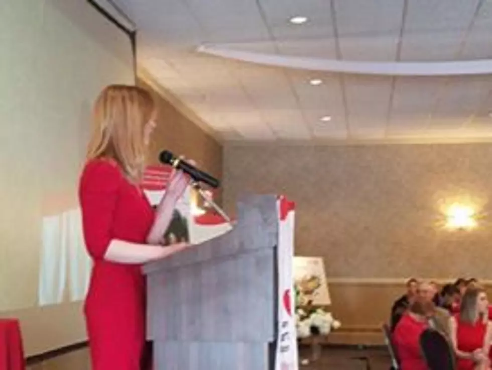 Naomi Lynn Emceeing the Go Red for Women Luncheon
