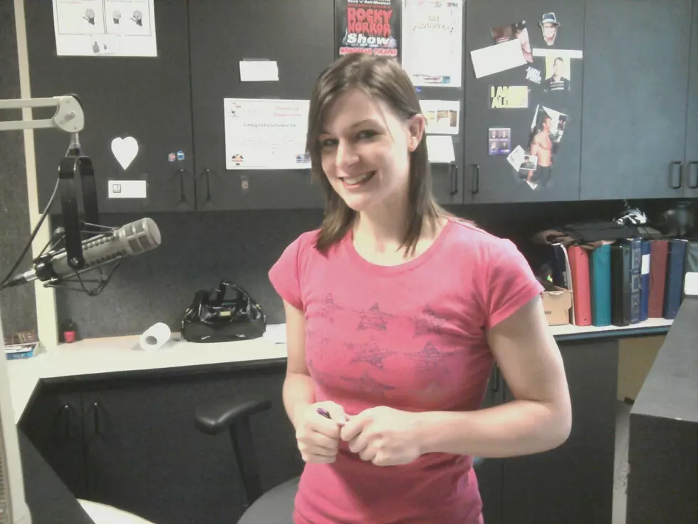 Naomi Lynn Nervously Standing in Front of a Mic Before Her First Day On-Air